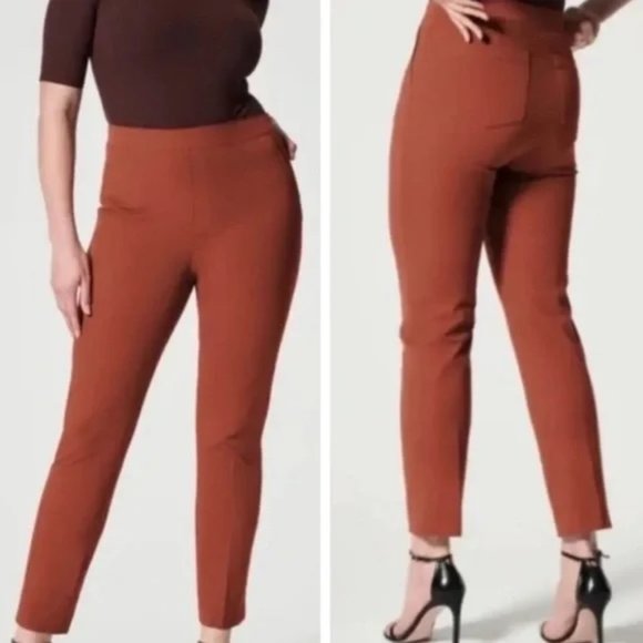 Worn once On The Go Ankle Slim Straight Pants In Bronze Glow Size M - Picture 2 of 14